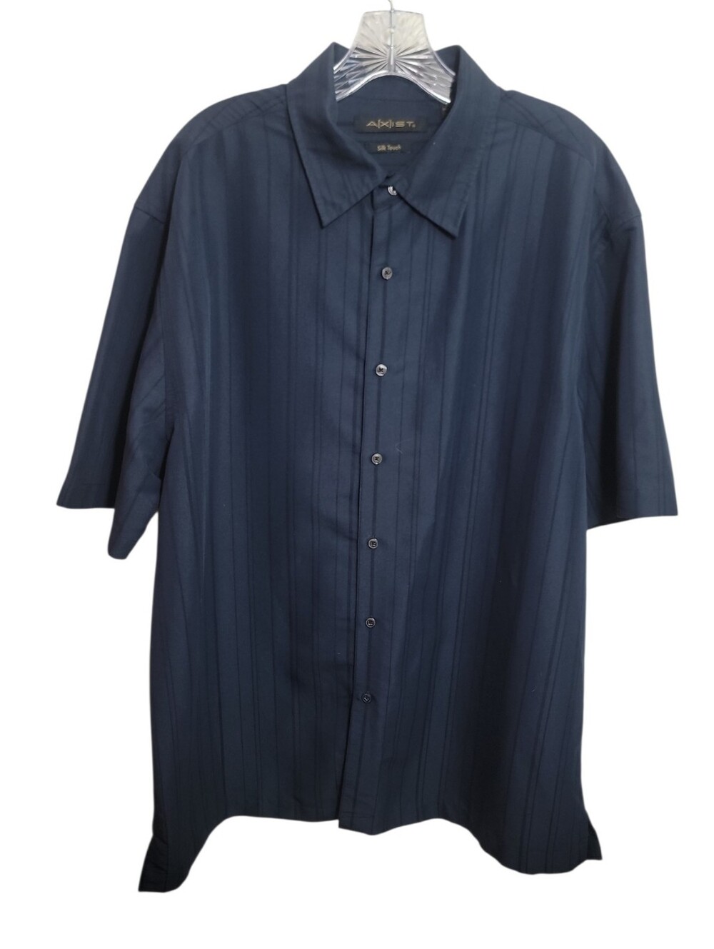 Axist navy blue stripe short sleeve button down men's shirt size XL casual